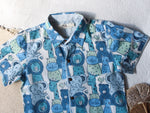 KIDS ANIMAL SAFARI COTTON SHIRT & SHORT SET