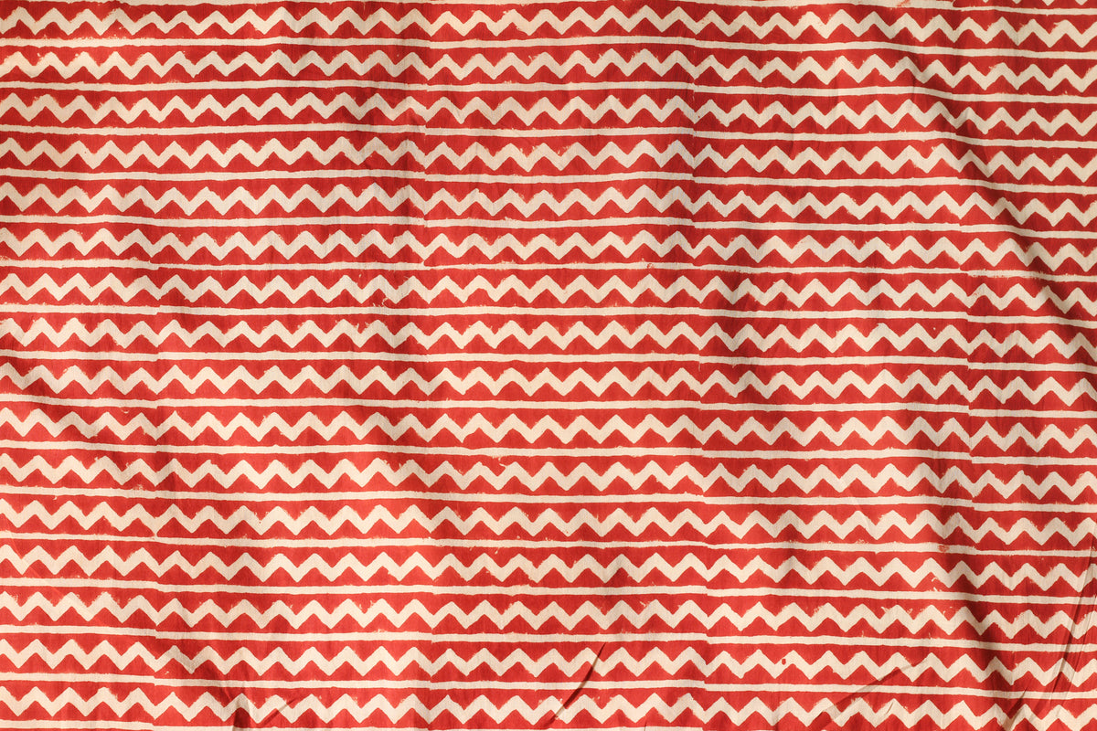 Fabric - Maroon Bagru Chevron