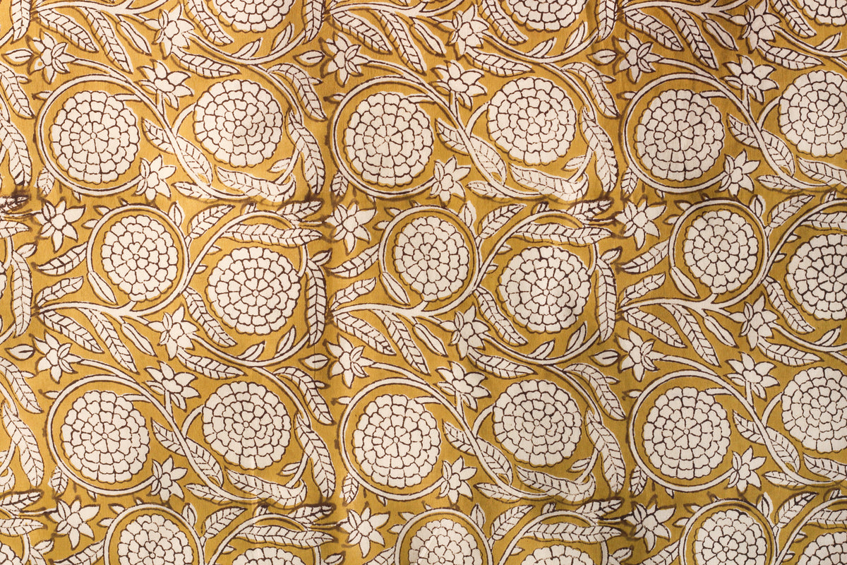 Fabric -Khakhi Floral Jaal