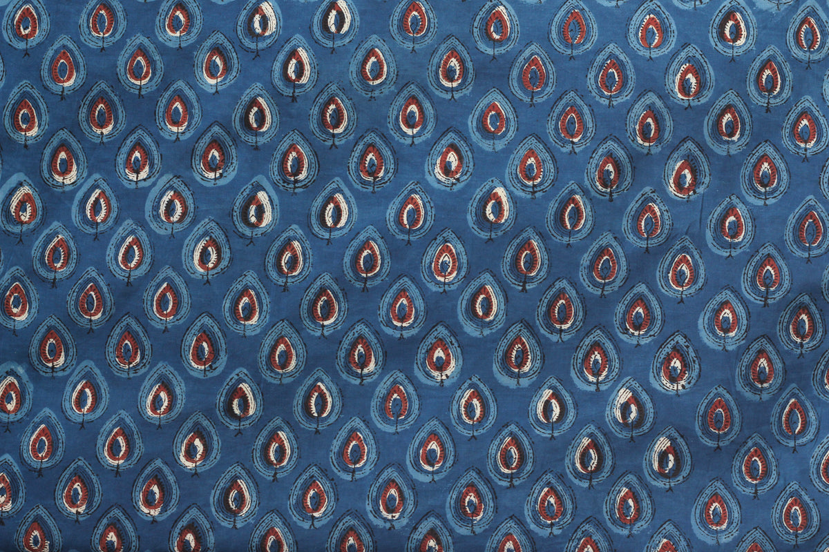 Fabric -Indigo Maroon Patti