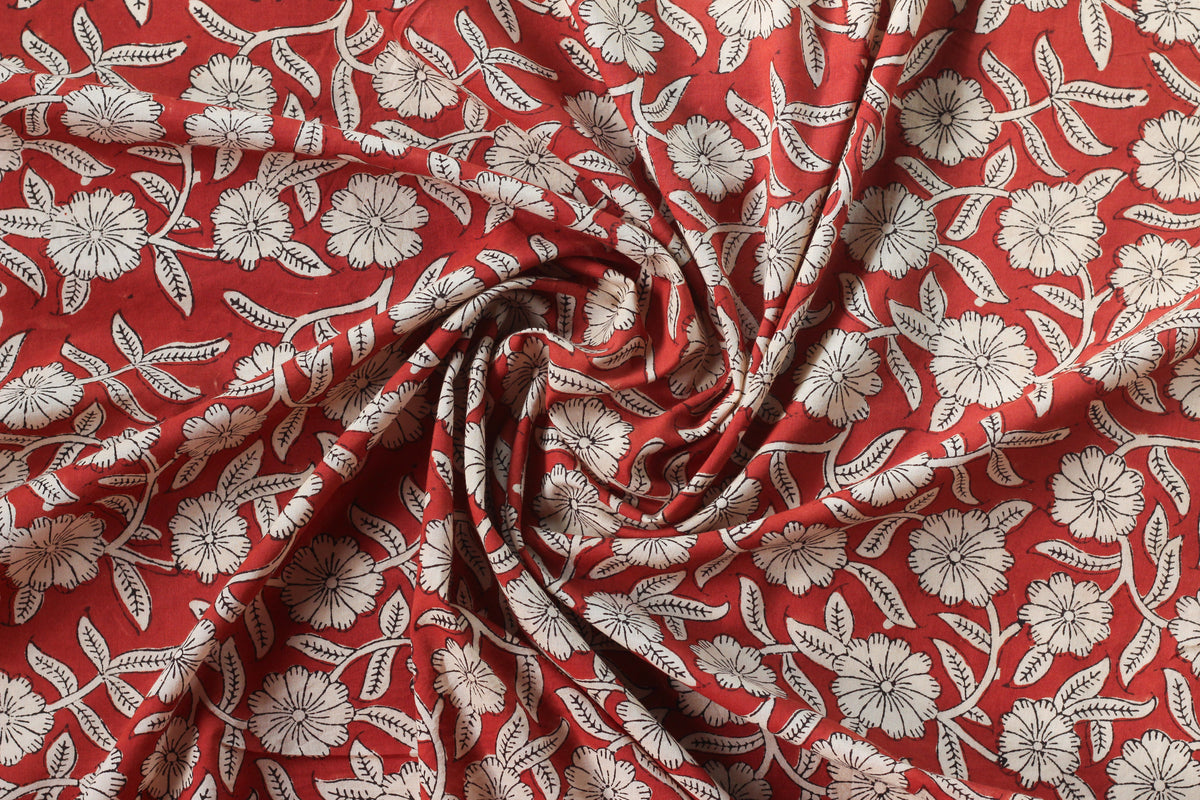 Fabric -Maroon Flower Jaal