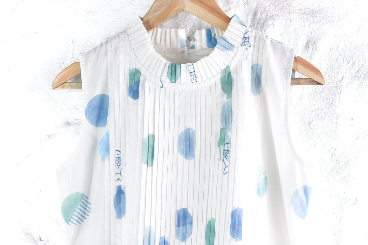 Nature’s Skyblue Polka Mul Dress