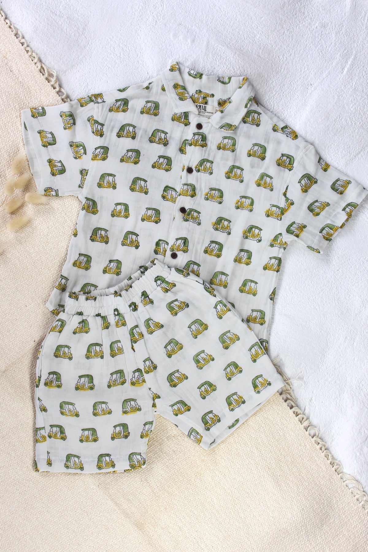 AUTO-RICKSHAW MUSLIN SHIRT & SHORT SET