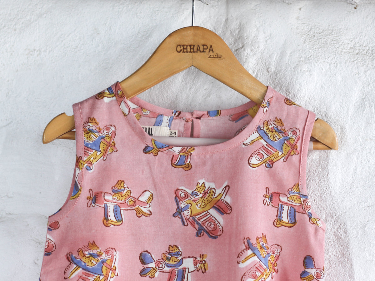 PINK PLANE TOP & PANT SET