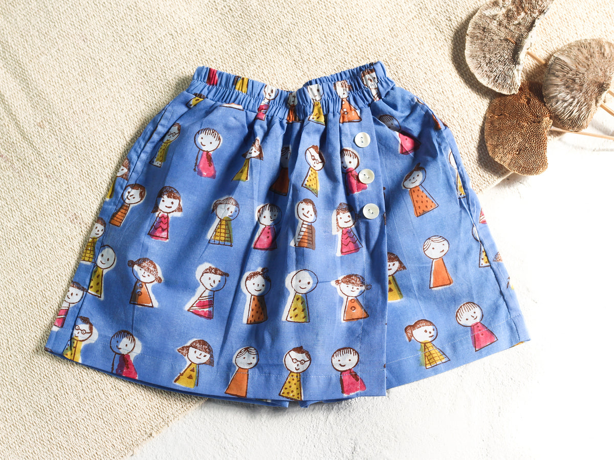 Blue Puppet Top & Skort Set