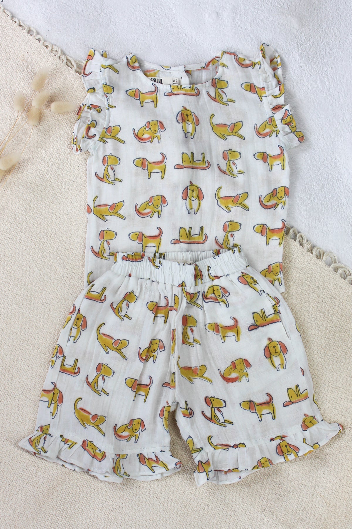 DOGGY DOODLE MUSLIN TOP & SHORT SET