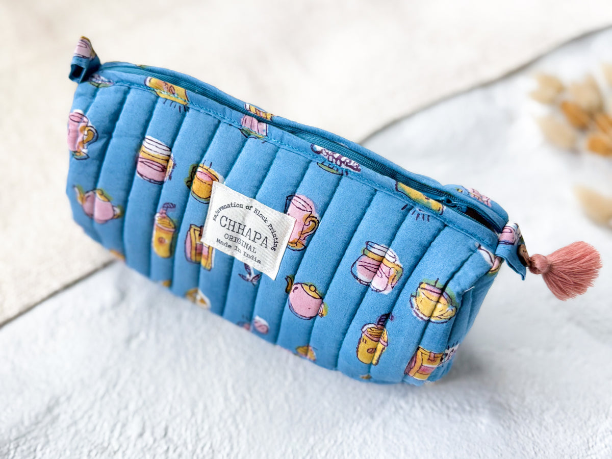 BLUE COFFIEE POUCH