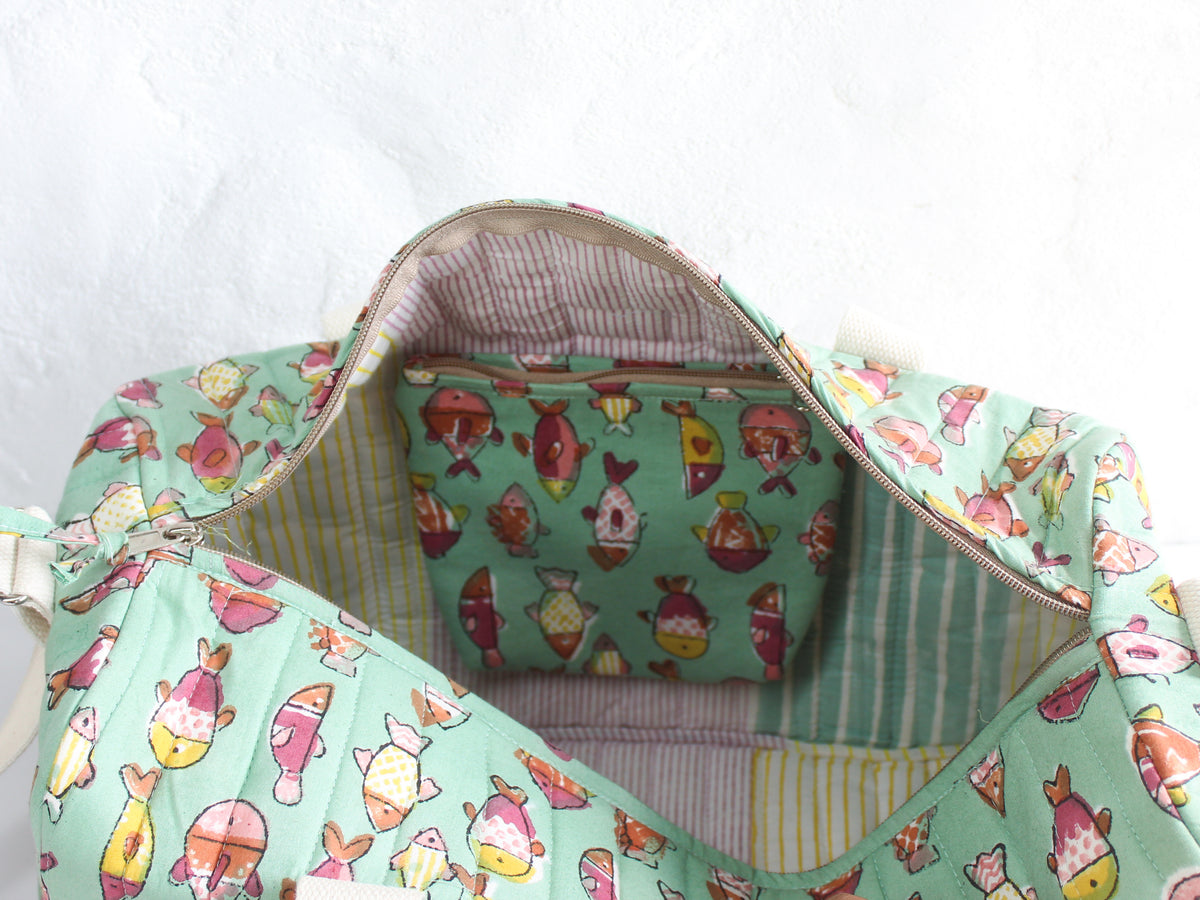 Mint Fish Duffle Bag