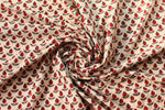 Fabric -Off-white Maroon Butti