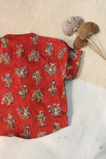 Bagru Maroon Plane Shirt