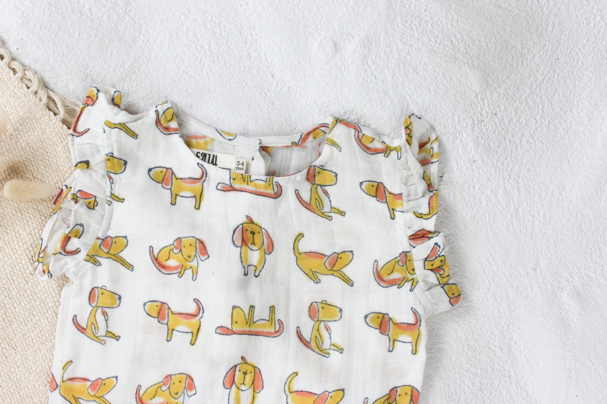 DOGGY DOODLE MUSLIN TOP & SHORT SET