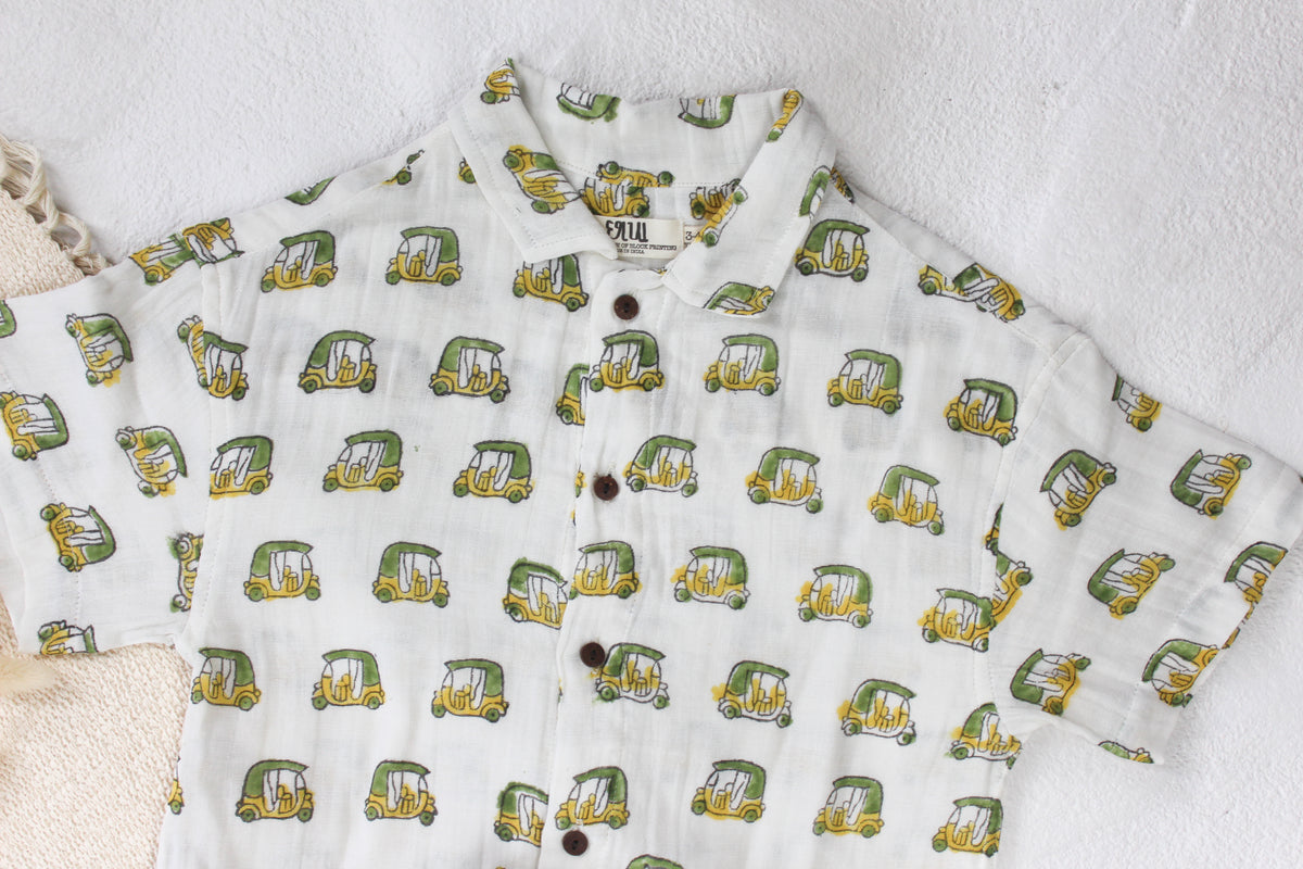 AUTO-RICKSHAW MUSLIN SHIRT & SHORT SET