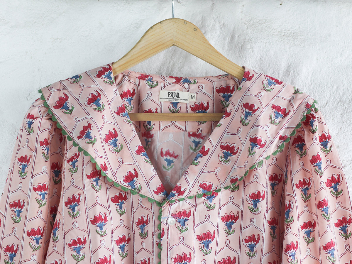 Peach Flower Jaal Lounge Set