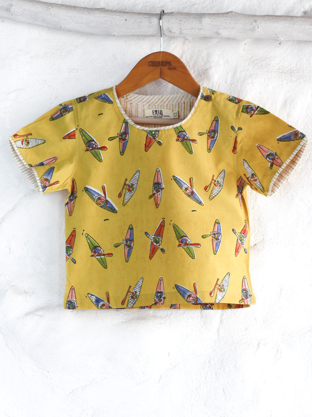 KIDS YELLOW KAYAK SHIRT & SHORT SET