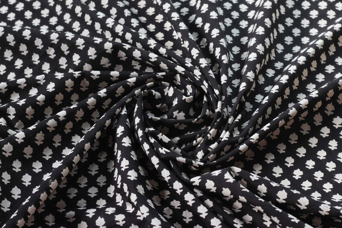 Fabric -Bagru Black Butti