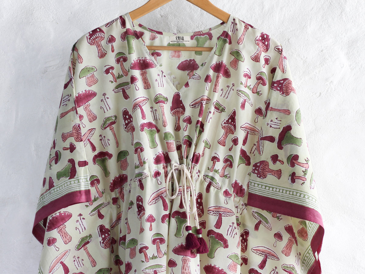 Kaftan- Mushroom in Pistachio Green