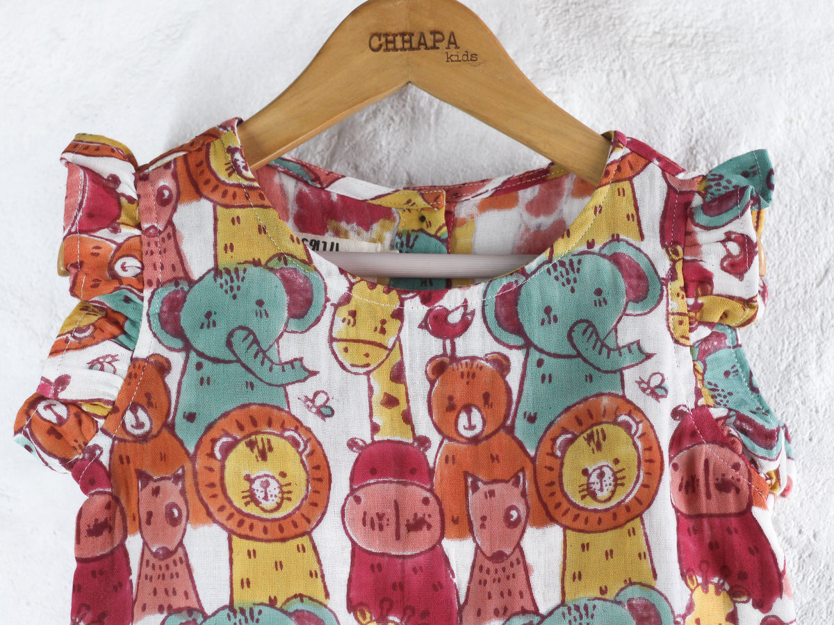 FUN ANIMALS MUSLIN TOP & SHORT SET