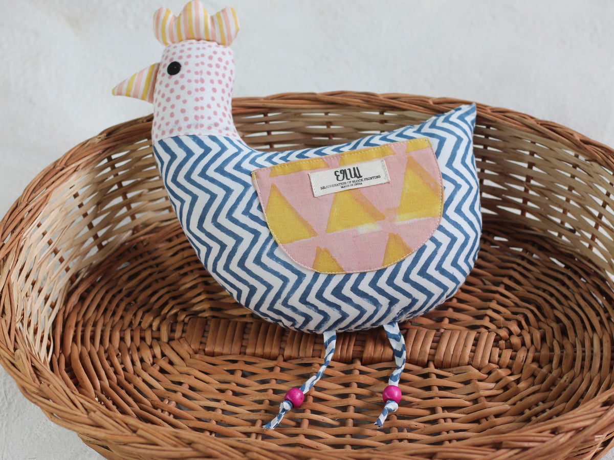 KIDS BLUE SOFT TOY HEN