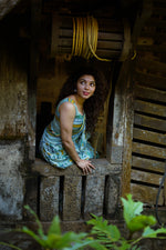 SEAFOAM MUSHROOM MAGIC - Chanderi Saree