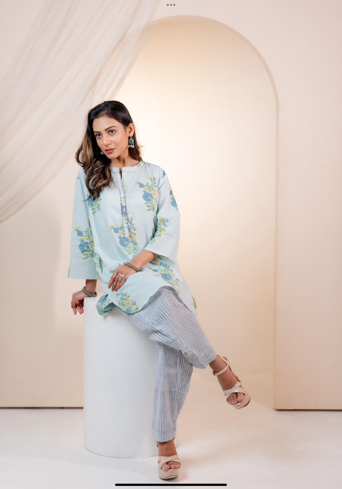 Skyblue Anar Butte Kurta set