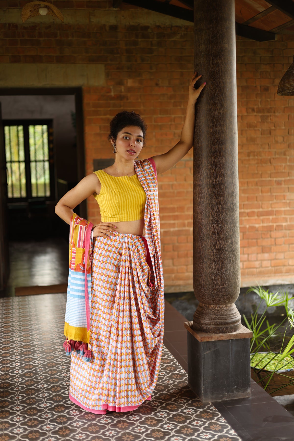 MALALA – Handwoven Mul Cotton Saree