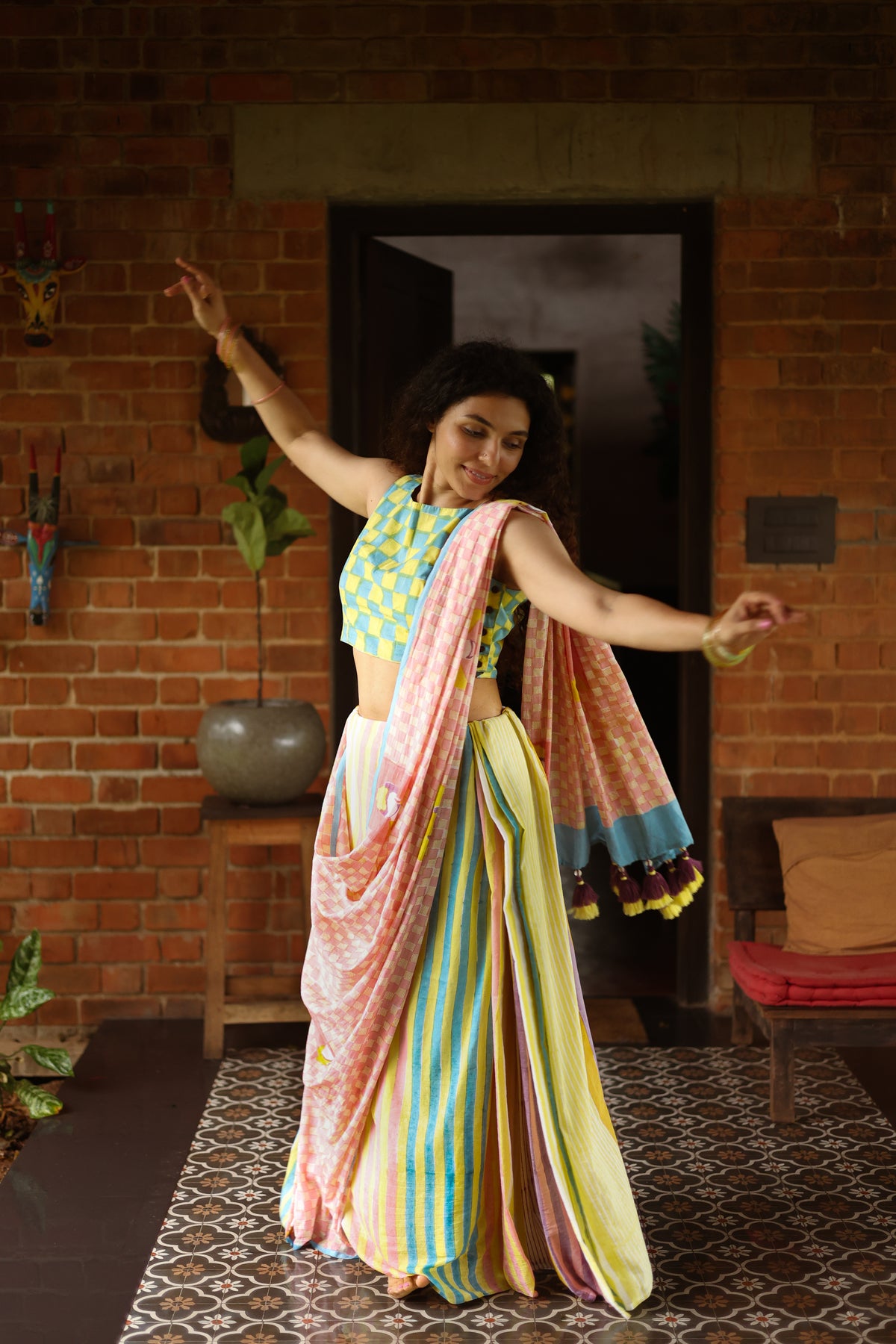 FRIDA – Handwoven Mul Cotton Saree