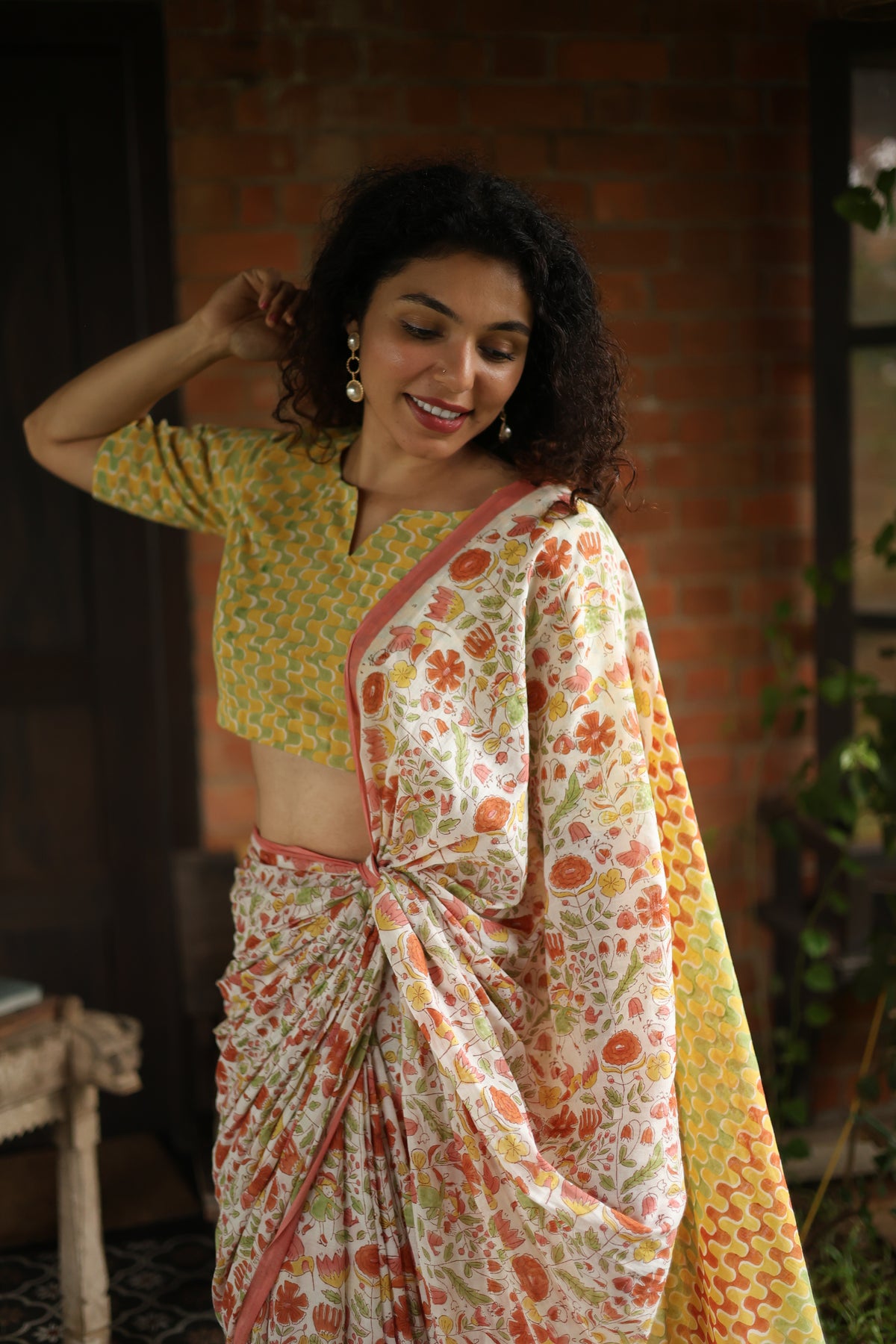 GIRL IN A GARDEN– Mul Cotton Saree
