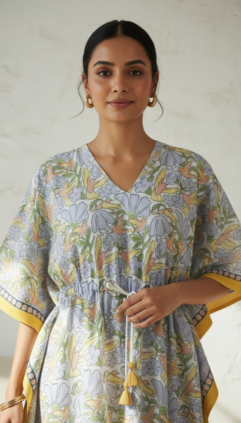 KAFTAN -Hummingbird With Blossoms