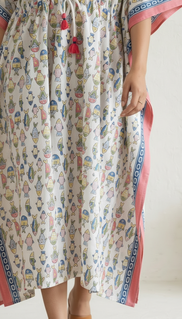 Kaftan- Fish in White
