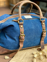 Canvas Leather Indigo Duffle Bag - CHHAPA