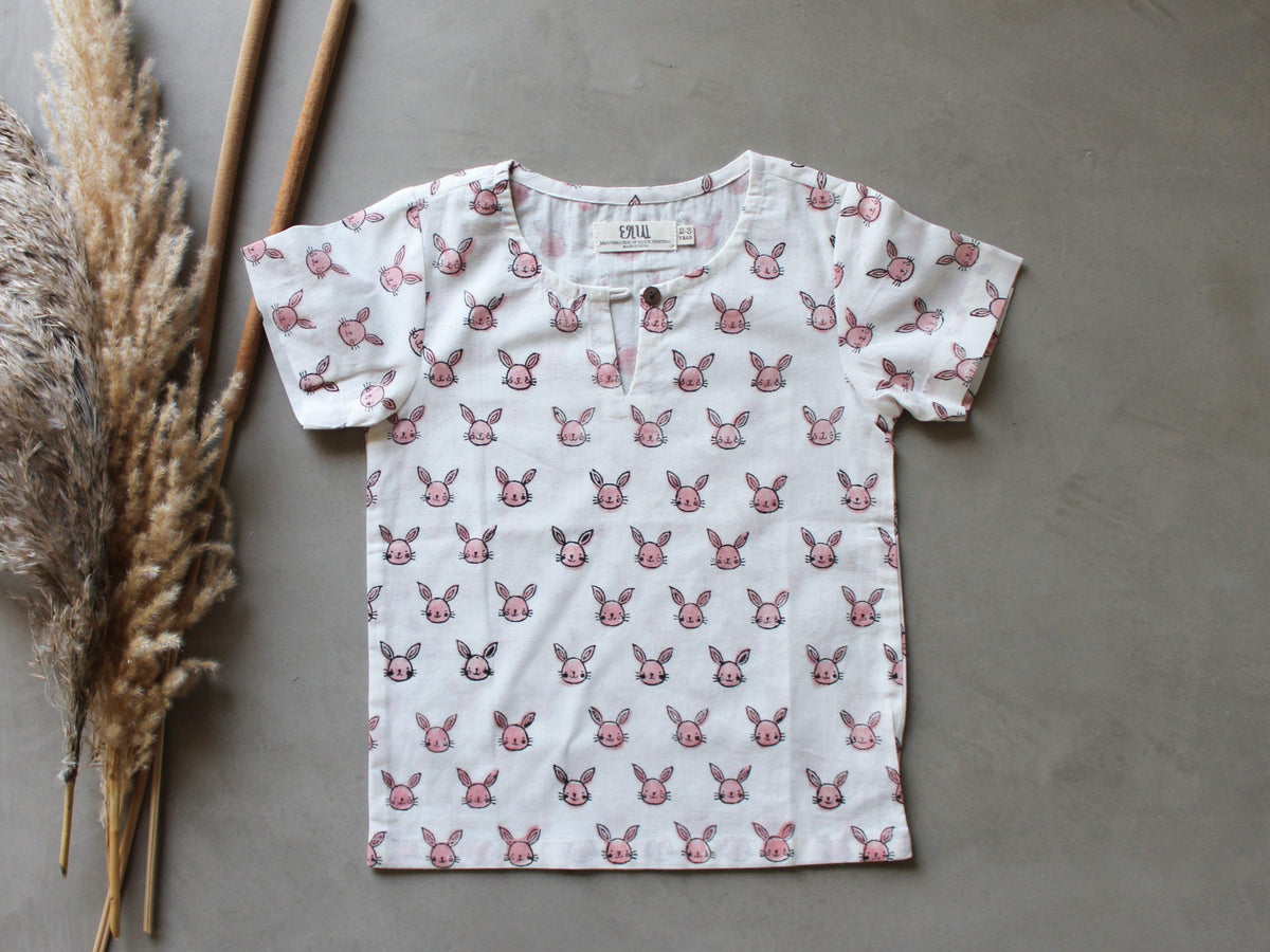 White Bunny Short Kurta - CHHAPA