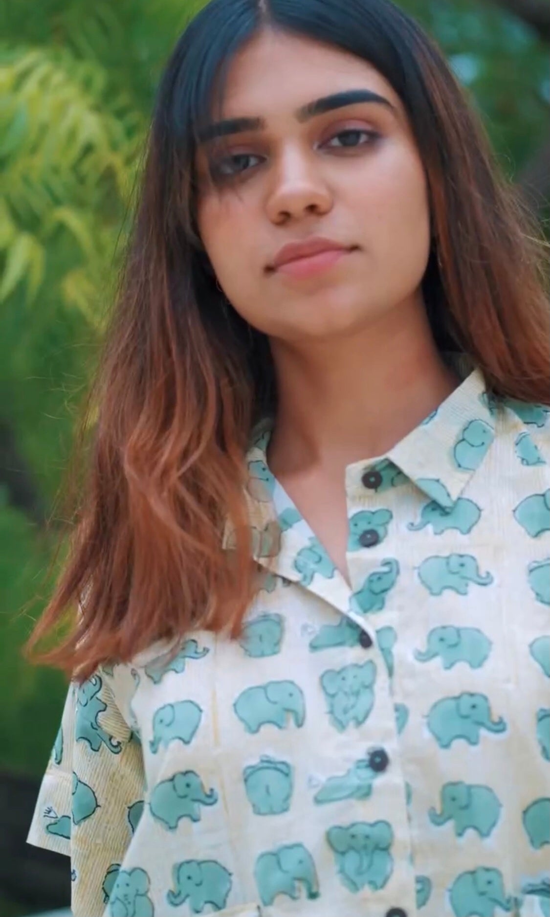 Green Elephant Shirt Top