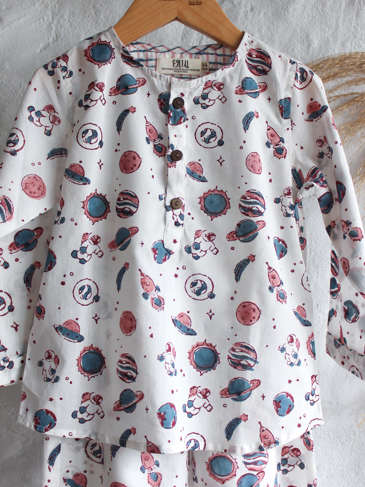 Unisex Kids Pajama - Space in White - CHHAPA