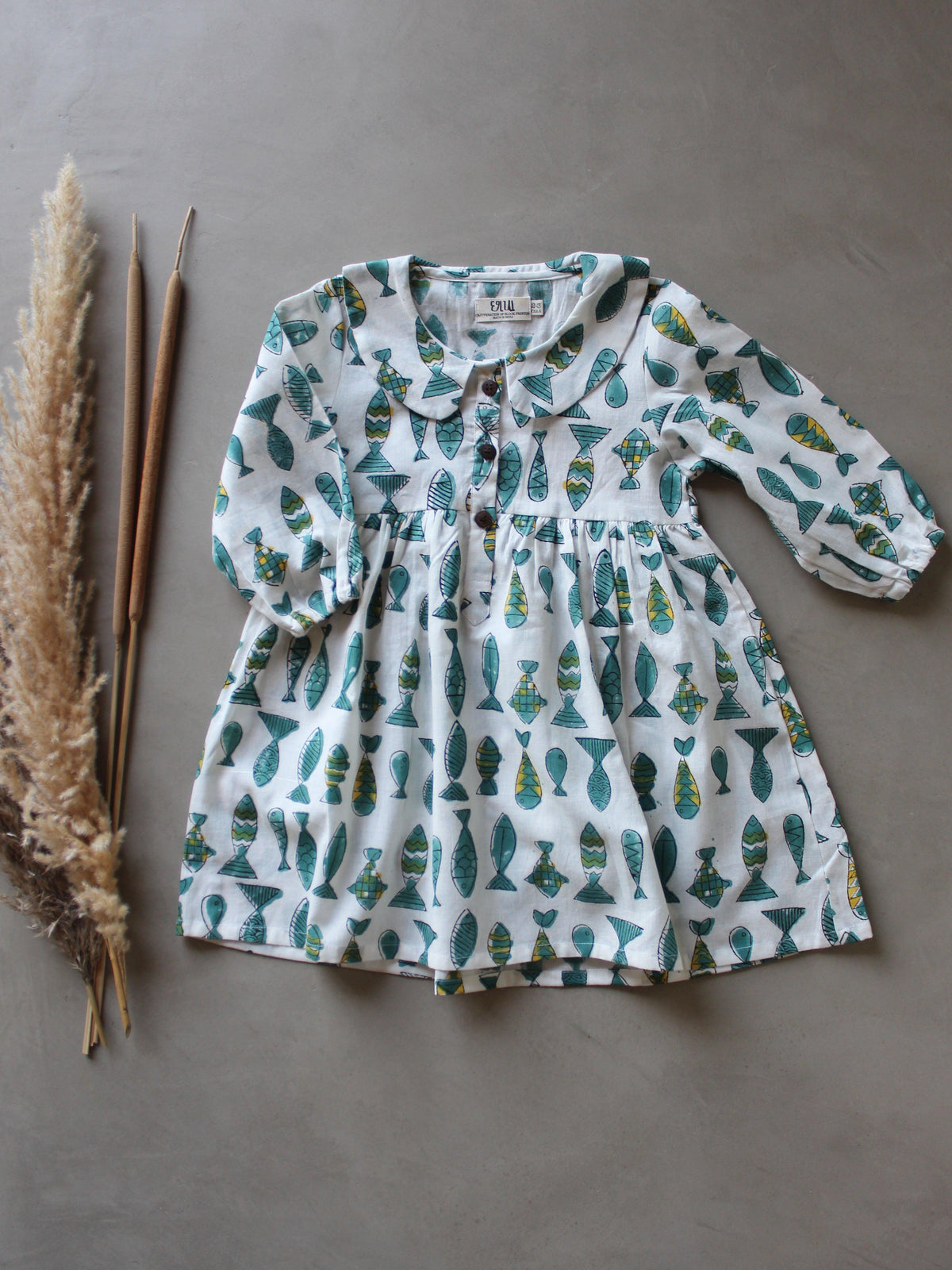 White Finny Collar Dress - CHHAPA