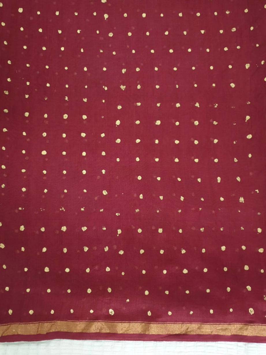 FOIL PRINTED ELEPHANT - Chanderi Saree