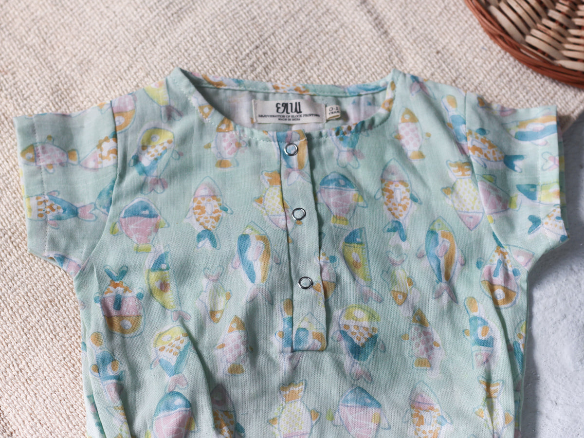 BABY FISH MUSLIN ROMPER