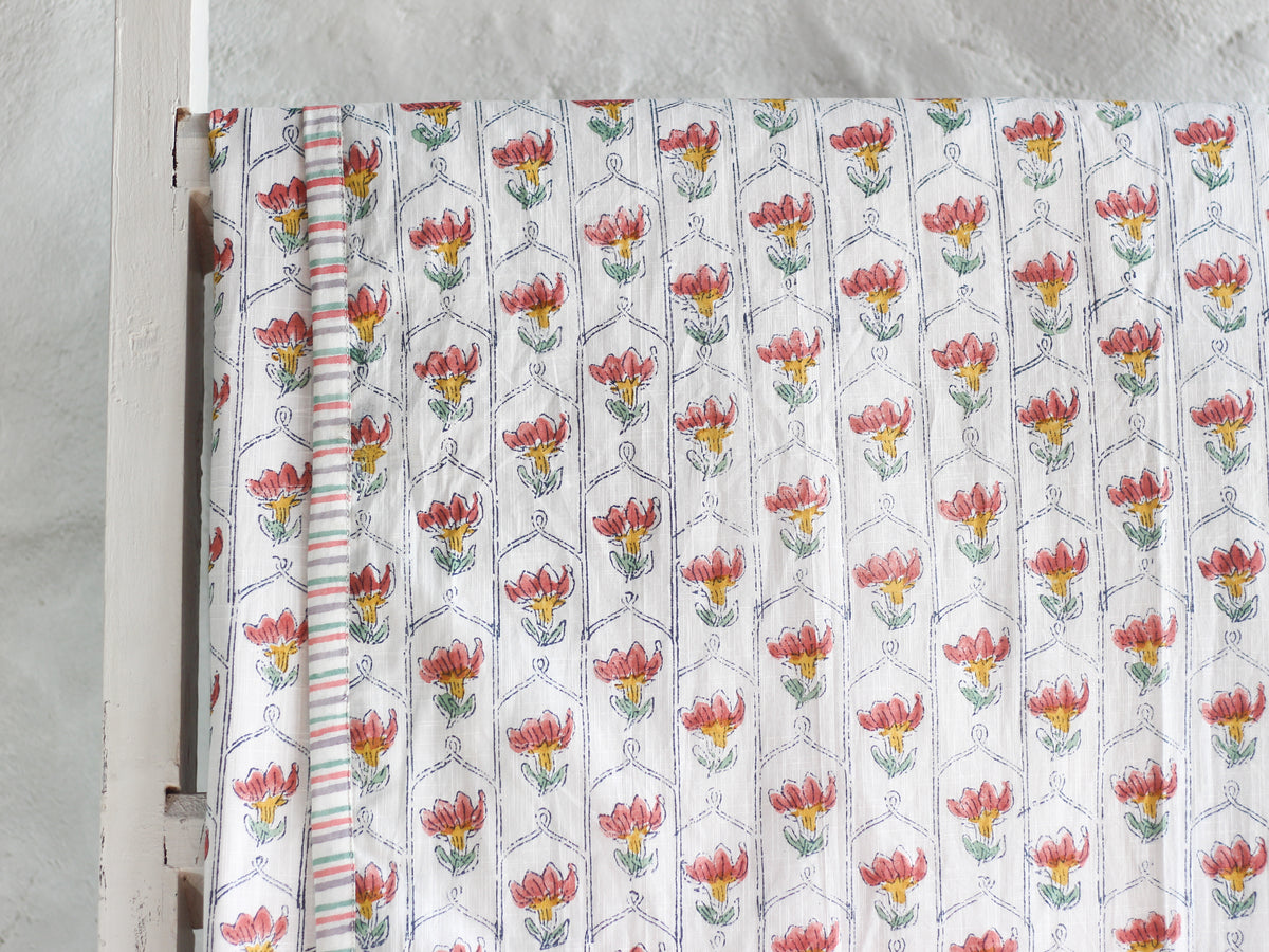 Single Bed Quilt with Flower Jaal