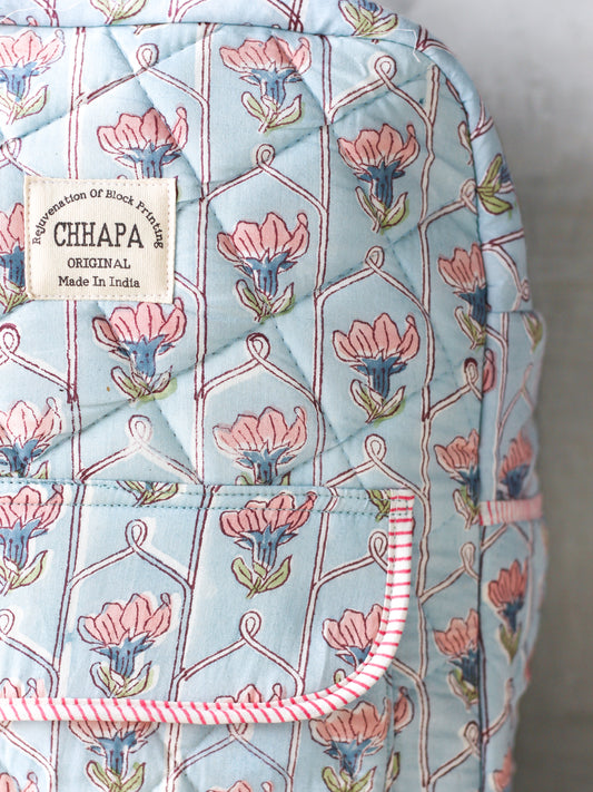 Skyblue Flower Jaal Nappy Bag