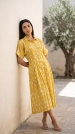 Golden Yellow Fish Collar Dress