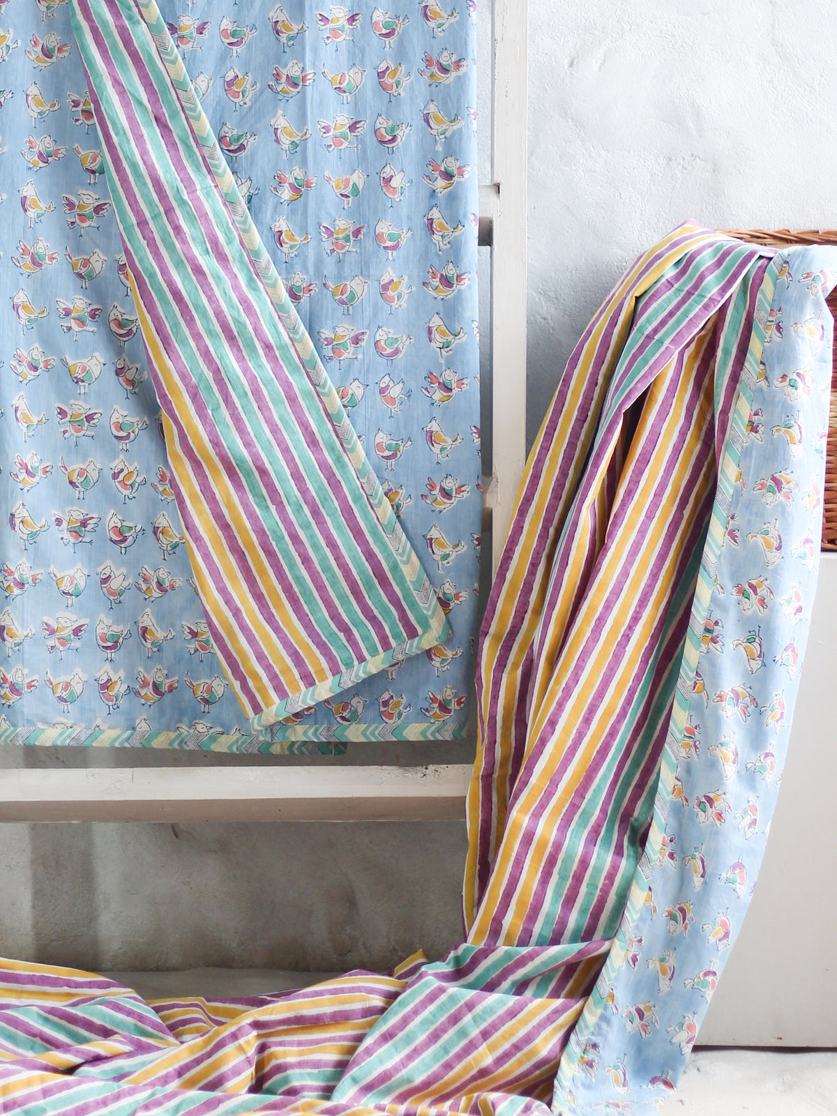 Single Bed Quilt with Birds