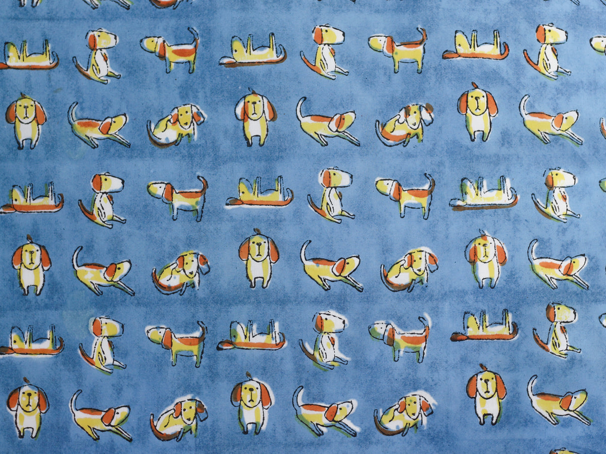 Fabric - Dogs in Blue