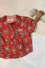 Bagru Maroon Plane Shirt