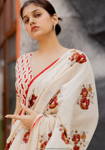ROSE IVORY – Mul Cotton Saree