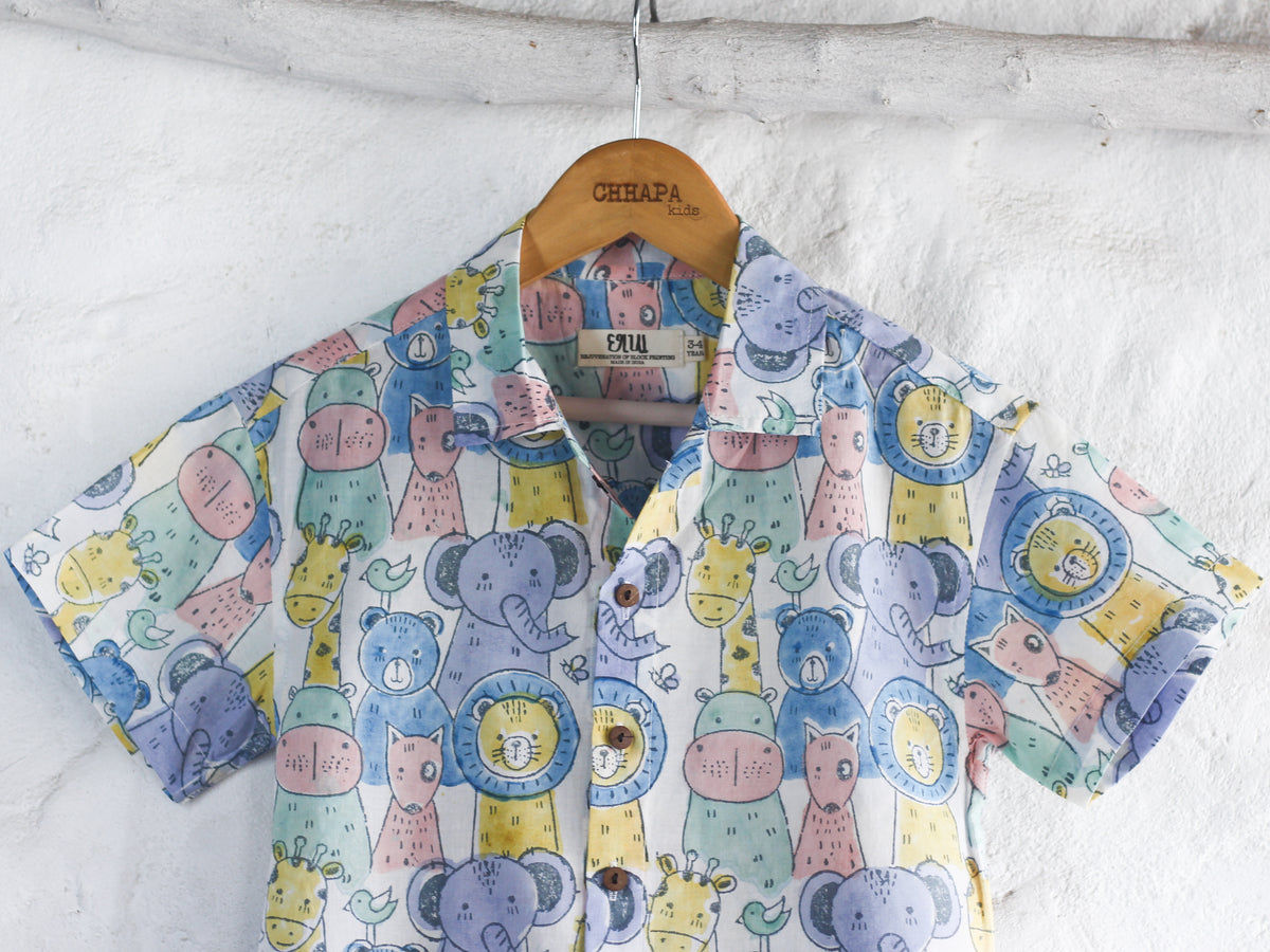 KIDS ANIMAL SAFARI SHIRT & SHORT SETo