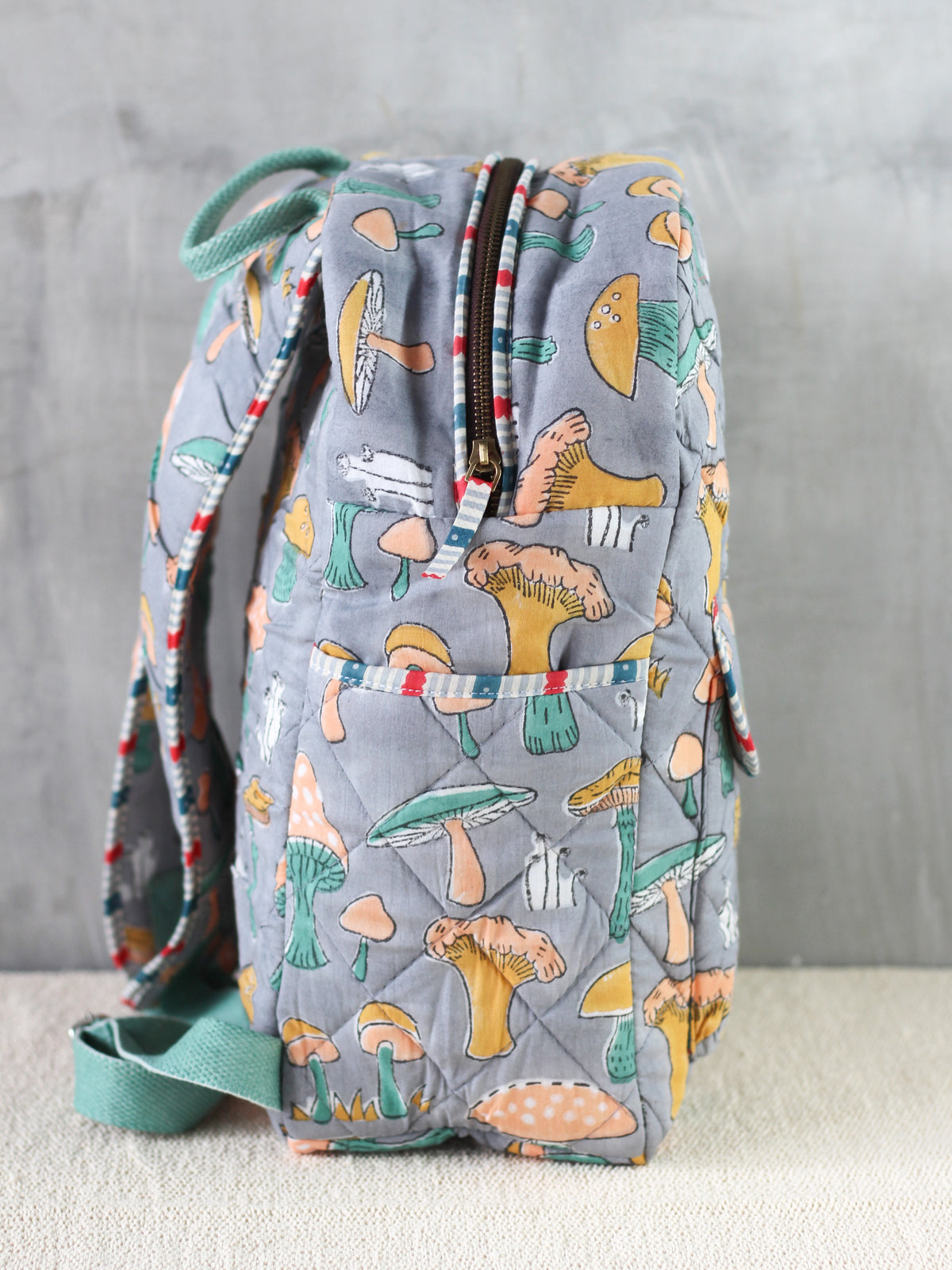 Gray Mushroom Nappy Bag