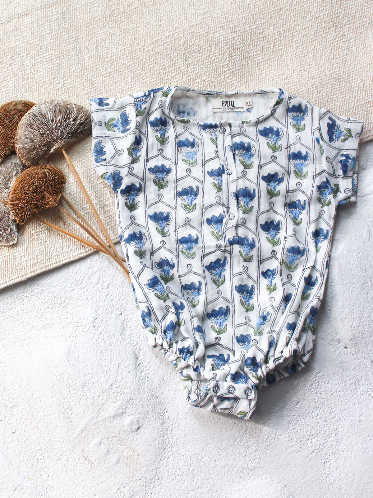 BABY MUSLIN FLOWER JAAL ROMPER