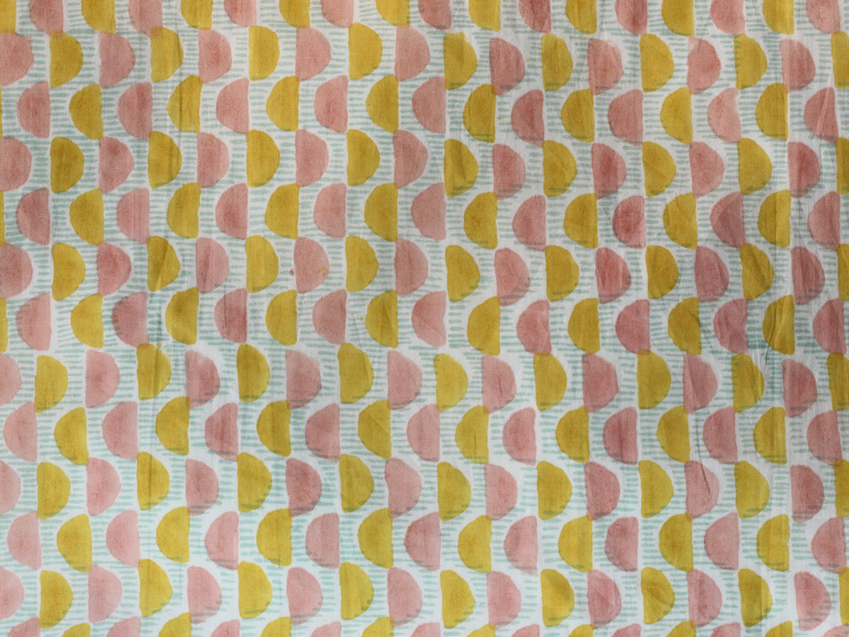 Fabric - Geometric Peach & Yellow