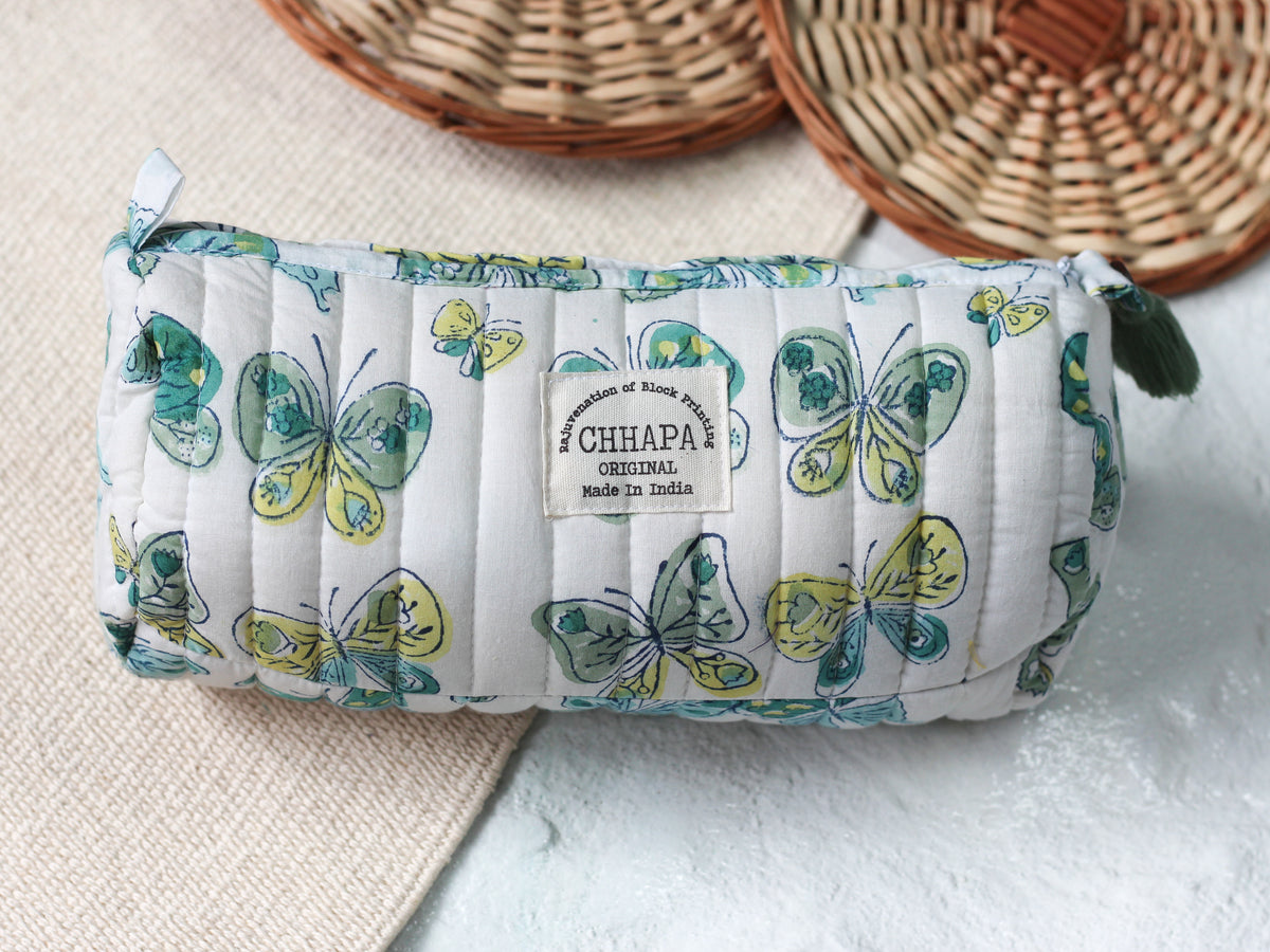 WHITE BUTTERFLY POUCH