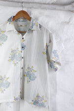 White Gulab Butta Muslin Shirt
