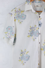 White Gulab Butta Muslin Shirt